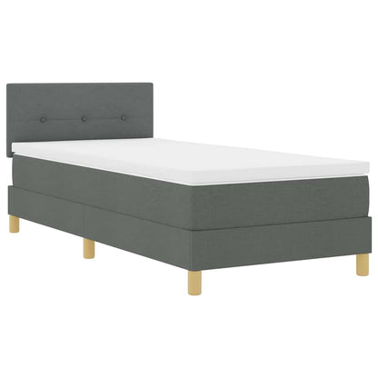Letto a molle con materasso Grigio scuro 90 x 200 cm Tessuto