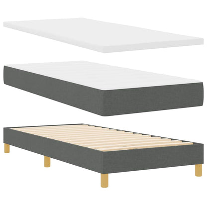 Letto a molle con cuscino Grigio scuro 90 x 200 cm Tessuto | homemem39