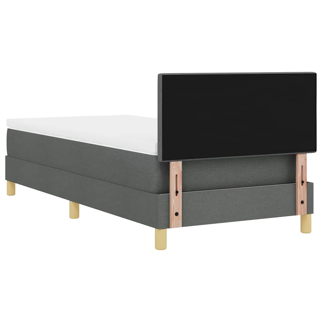 Letto a molle con cuscino Grigio scuro 90 x 200 cm Tessuto | homemem39