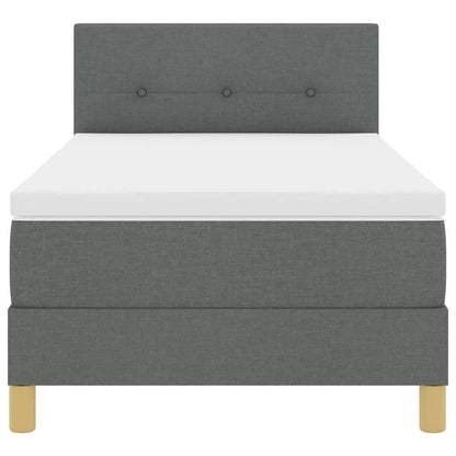 Letto a molle con cuscino Grigio scuro 90 x 200 cm Tessuto | homemem39