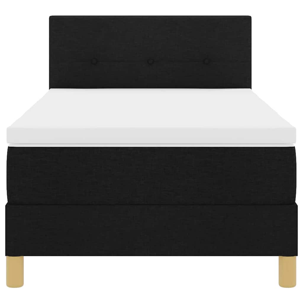 Letto a molle con cuscino con testiera Nero 90 x 200 cm Tessuto | homemem39
