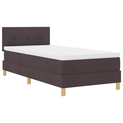 Letto a molle con cuscino Marrone Scuro 90 x 200 cm Tessuto | homemem39