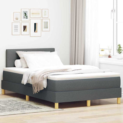 Letto a molle con materasso Grigio scuro 120 x 200 cm Tessuto