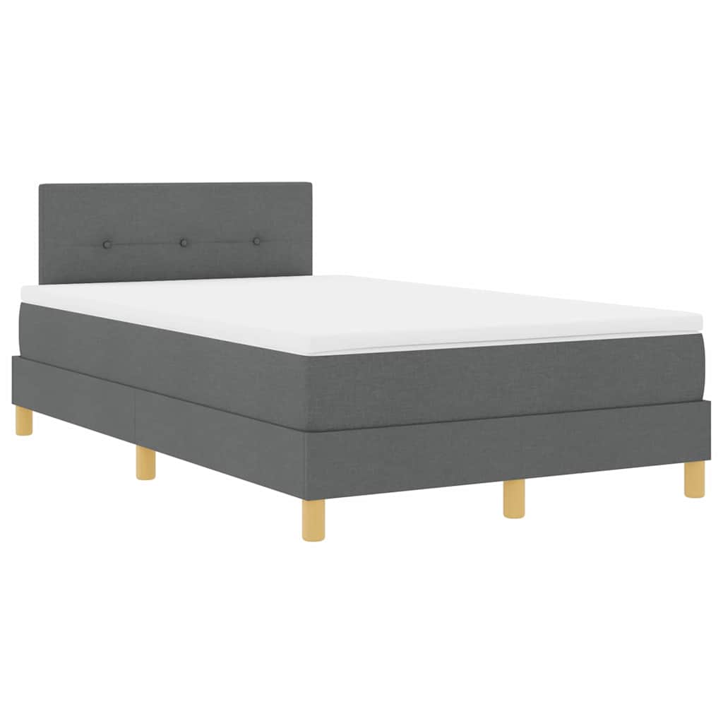 Letto a molle con materasso Grigio scuro 120 x 200 cm Tessuto
