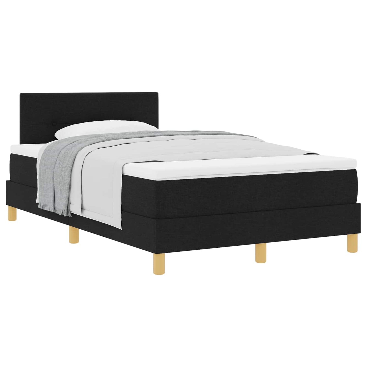 Letto a molle con cuscino Nero 120 x 200 cm Tessuto | homemem39