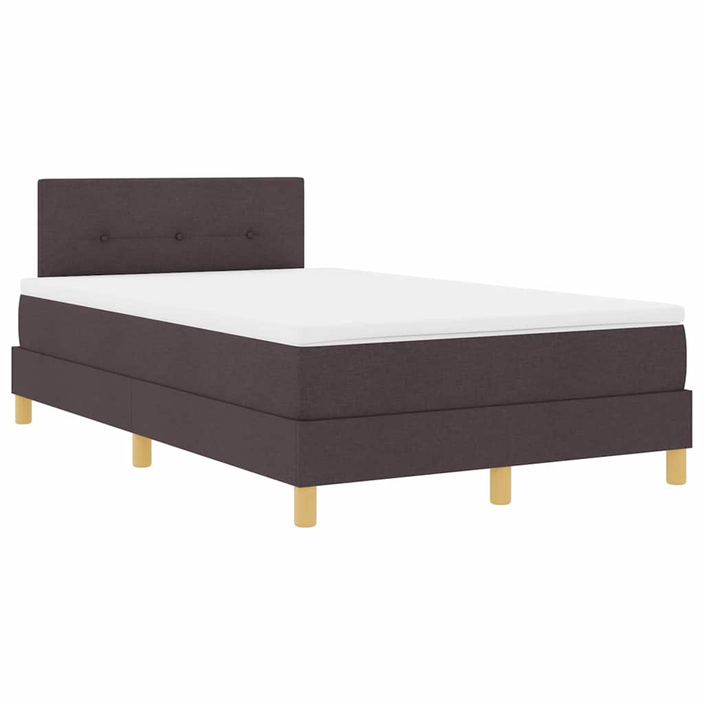 Letto a molle con cuscino Marrone Scuro 120 x 200 cm Tessuto | homemem39