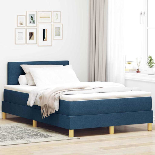 Letto a molle con cuscino con testiera Blu 120 x 200 cm Tessuto | homemem39