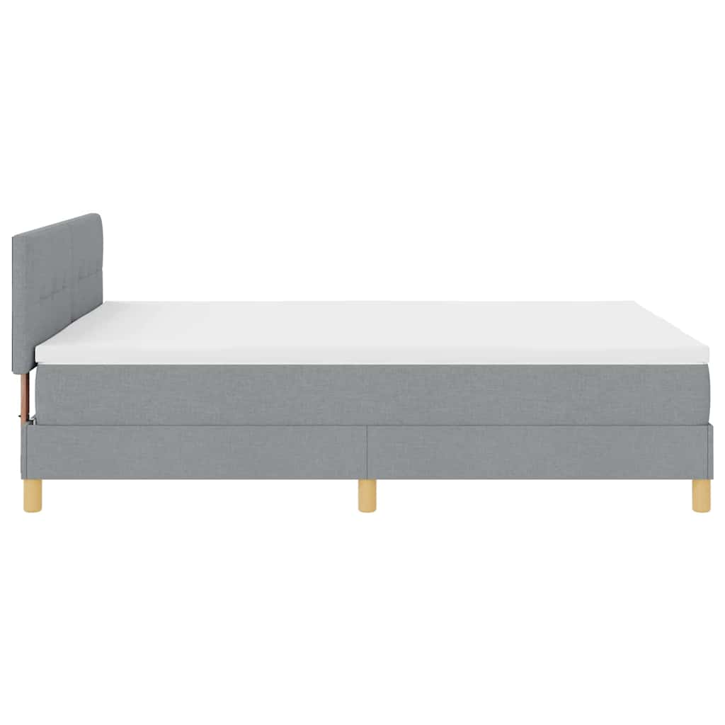 Letto a molle con cuscino Grigio chiaro 140 x 190 cm Tessuto | homemem39
