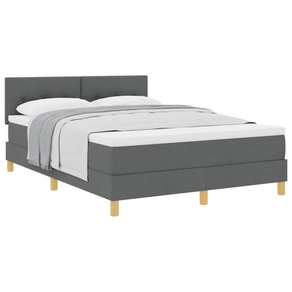 Letto a molle con cuscino Grigio scuro 140 x 190 cm Tessuto | homemem39