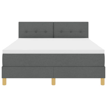 Letto a molle con cuscino Grigio scuro 140 x 190 cm Tessuto | homemem39