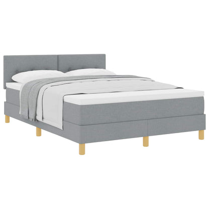 Letto a molle con cuscino Grigio chiaro 140 x 200 cm Tessuto | homemem39