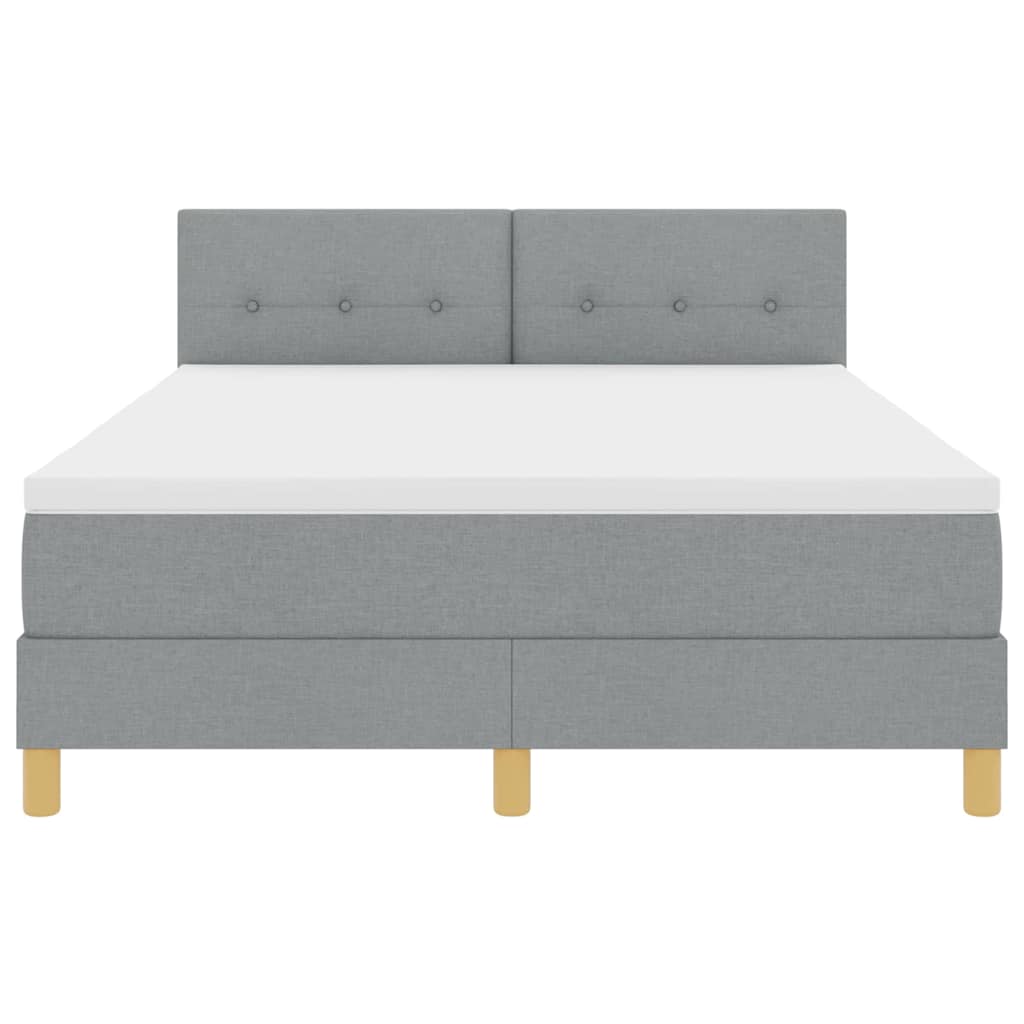 Letto a molle con cuscino Grigio chiaro 140 x 200 cm Tessuto | homemem39