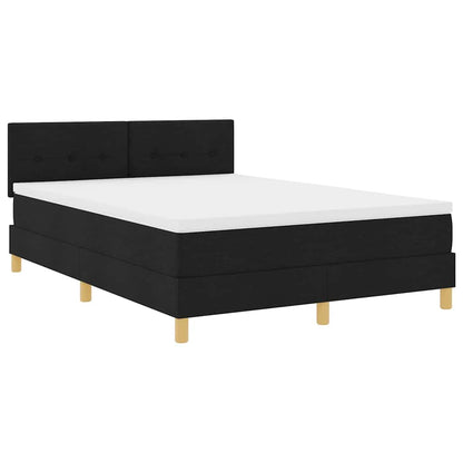Letto a molle con cuscino Nero 140 x 200 cm Tessuto | homemem39