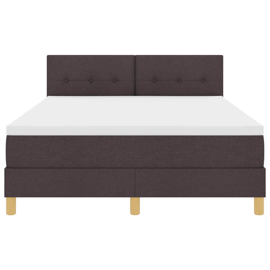 Letto a molle con cuscino Marrone Scuro 140 x 200 cm Tessuto | homemem39