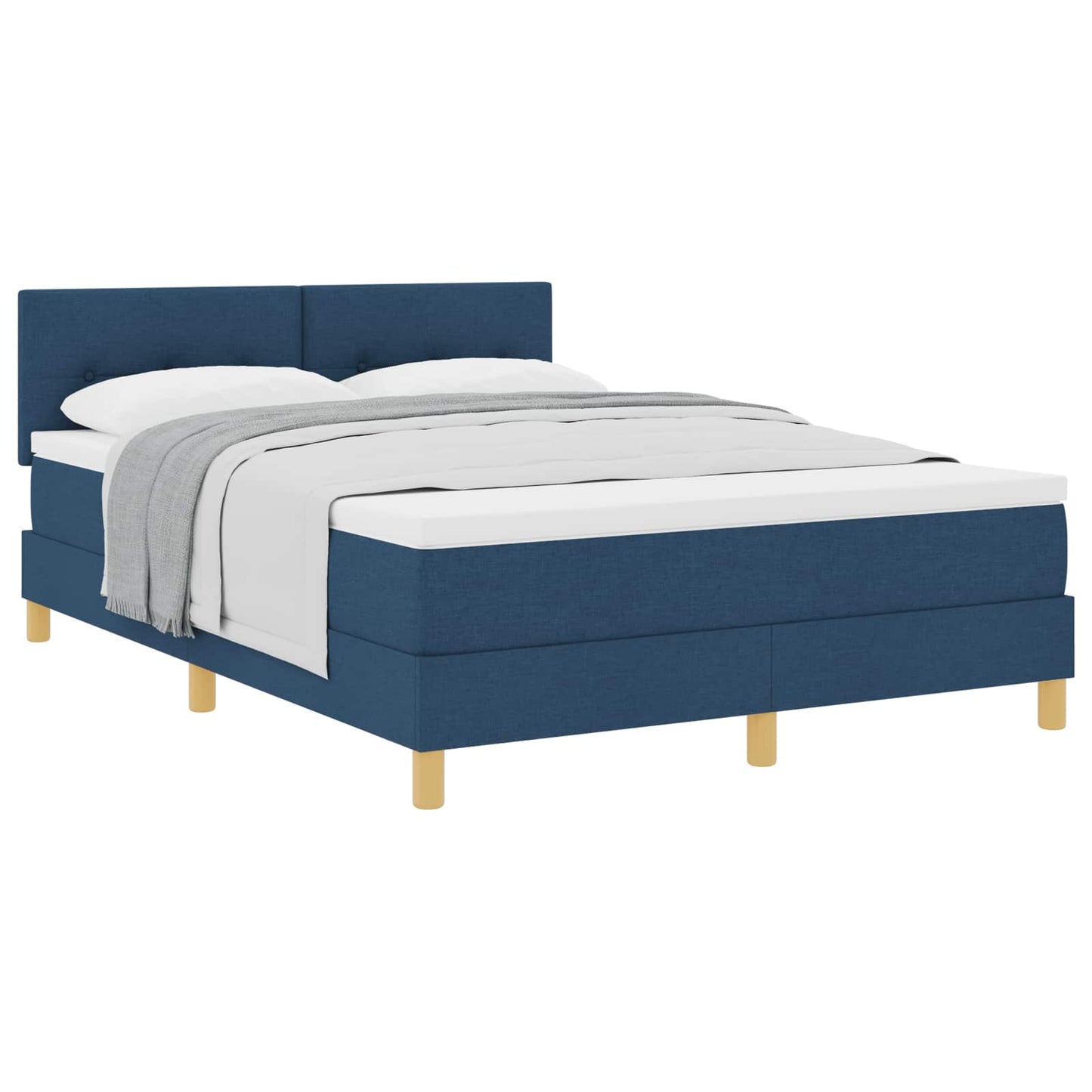 Letto a molle con cuscino con testiera Blu 140 x 200 cm Tessuto | homemem39