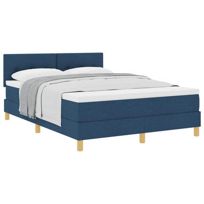Letto a molle con cuscino con testiera Blu 140 x 200 cm Tessuto | homemem39