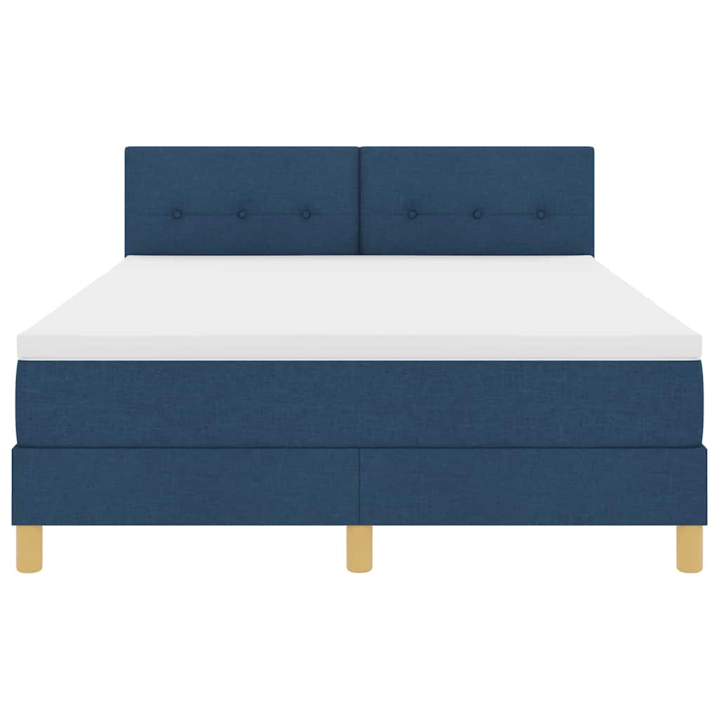 Letto a molle con cuscino con testiera Blu 140 x 200 cm Tessuto | homemem39