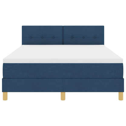 Letto a molle con cuscino con testiera Blu 140 x 200 cm Tessuto | homemem39