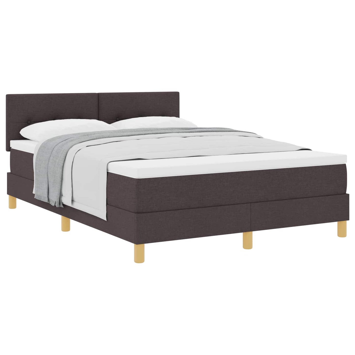 Letto a molle con cuscino Marrone Scuro 160 x 200 cm Tessuto | homemem39