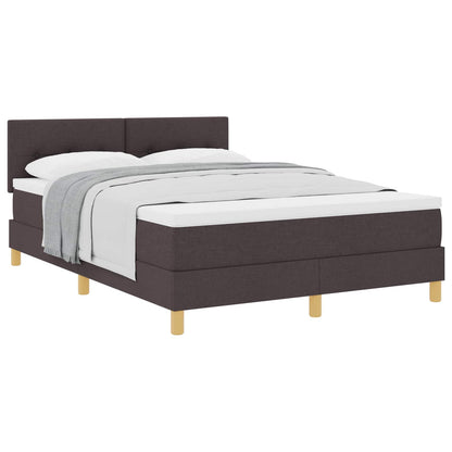 Letto a molle con cuscino Marrone Scuro 160 x 200 cm Tessuto | homemem39