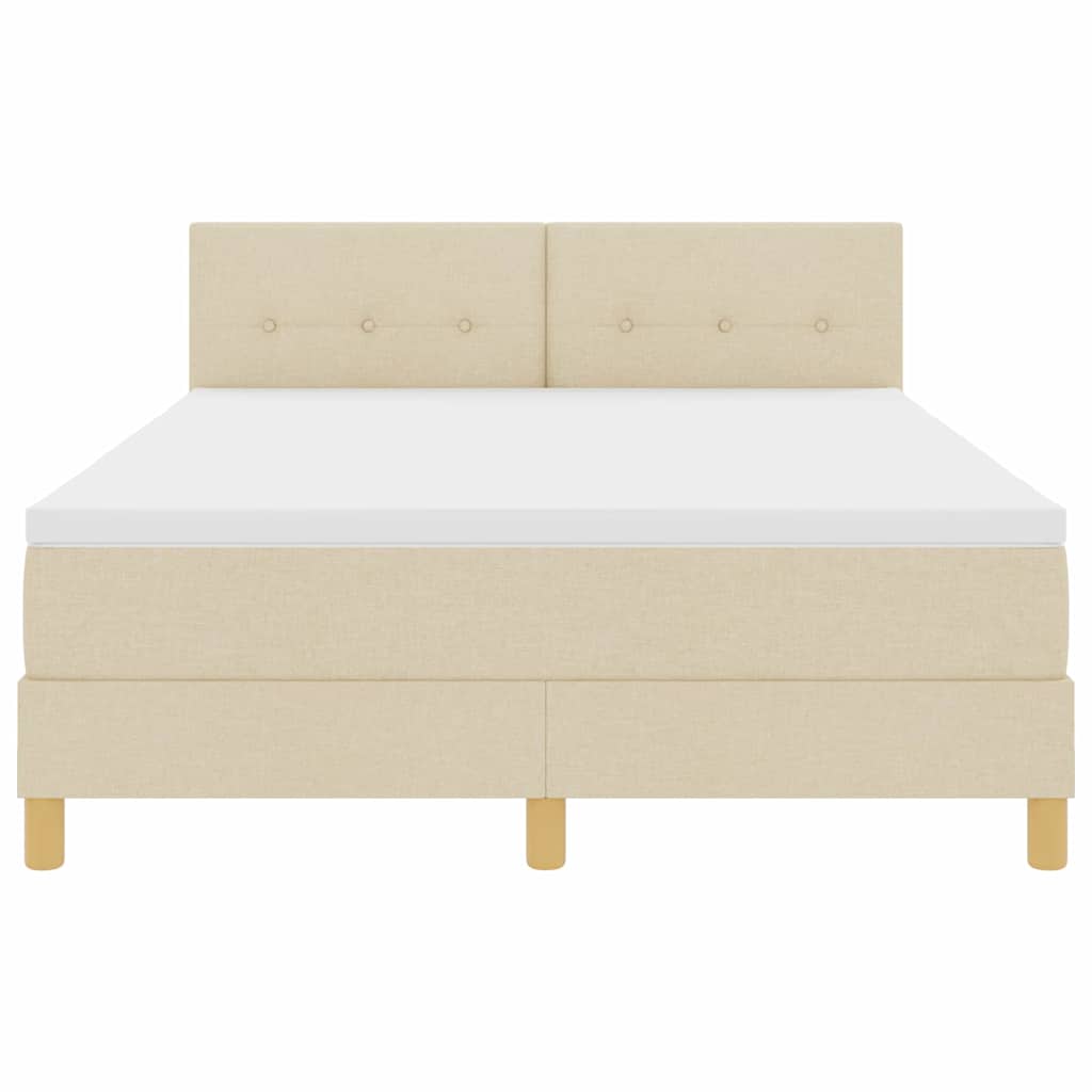 Letto a molle con cuscino Crema 160 x 200 cm Tessuto | homemem39