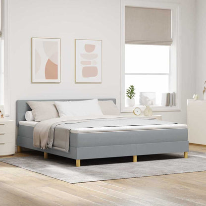 Letto a molle con cuscino Grigio chiaro 180 x 200 cm Tessuto | homemem39
