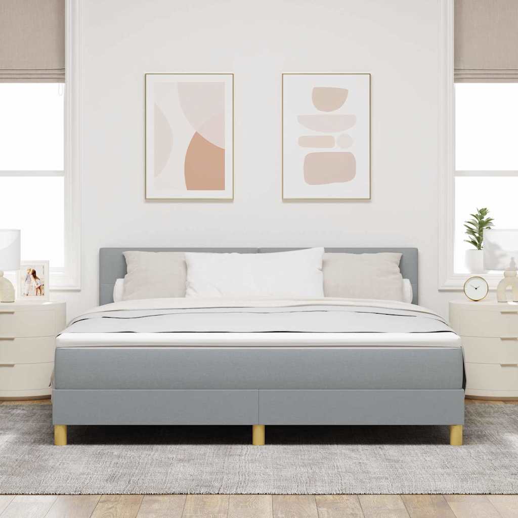 Letto a molle con cuscino Grigio chiaro 180 x 200 cm Tessuto | homemem39