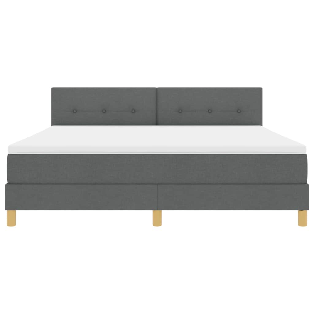 Letto a molle con materasso Grigio scuro 180 x 200 cm Tessuto