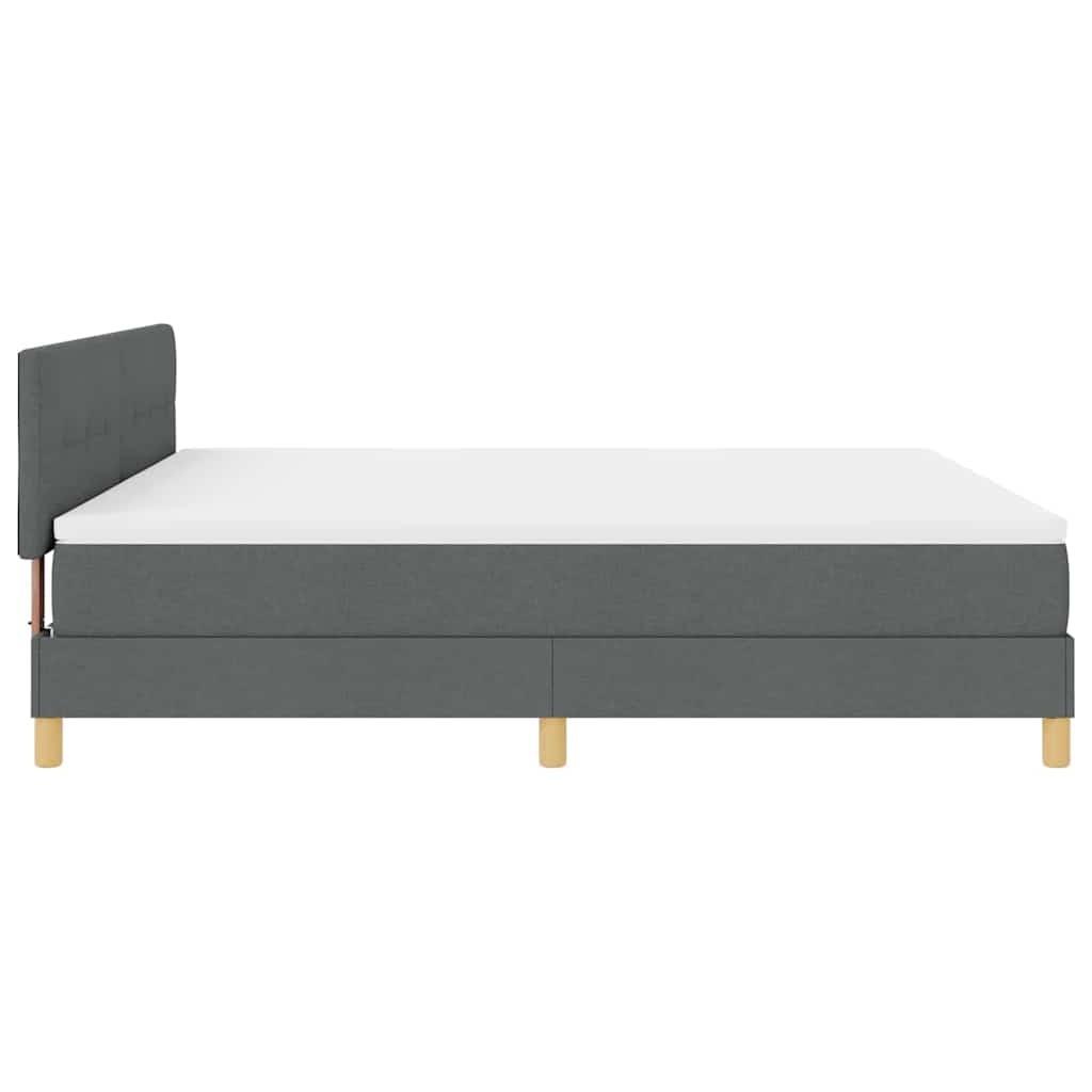 Letto a molle con materasso Grigio scuro 180 x 200 cm Tessuto