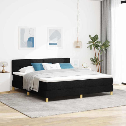 Letto a molle con cuscino Nero 180 x 200 cm Tessuto | homemem39