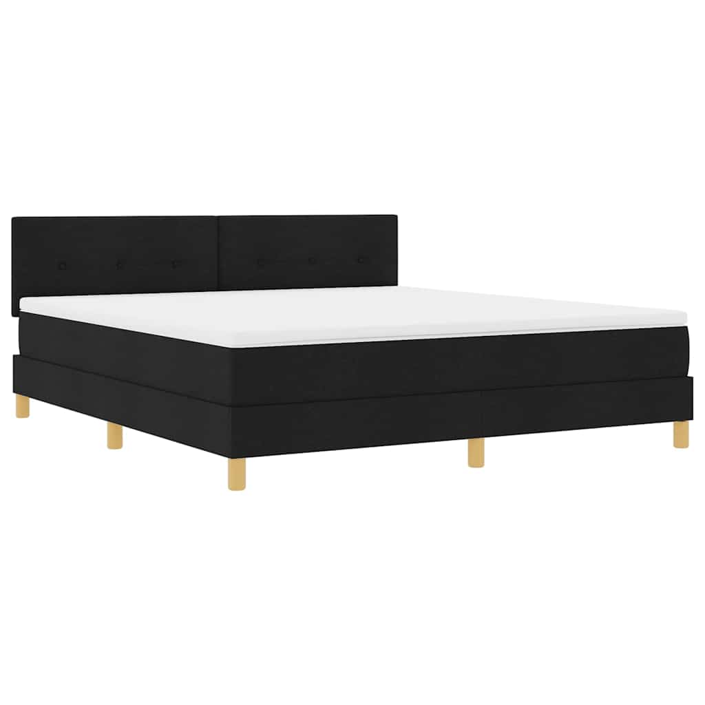 Letto a molle con cuscino Nero 180 x 200 cm Tessuto | homemem39