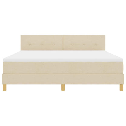 Letto a molle con cuscino Crema 180 x 200 cm Tessuto | homemem39