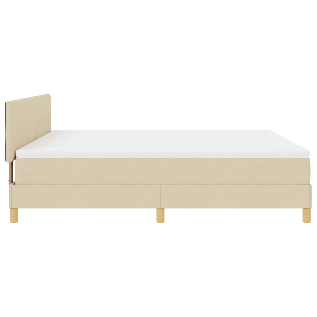 Letto a molle con cuscino Crema 180 x 200 cm Tessuto | homemem39
