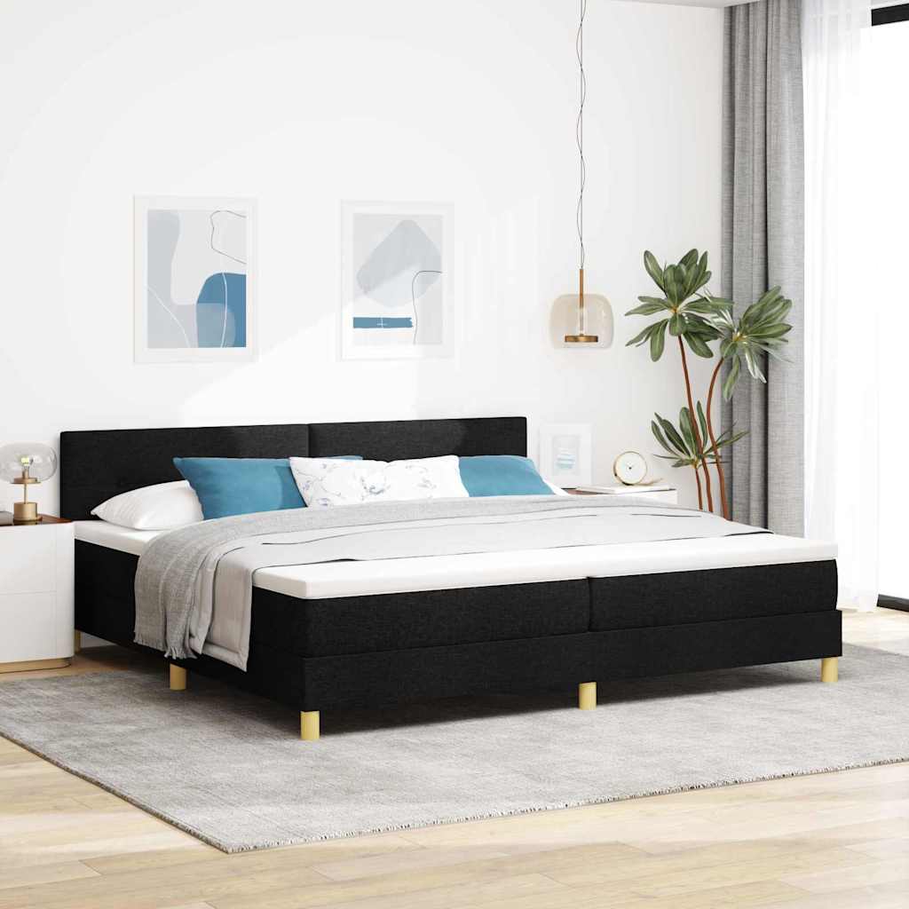 Letto a molle con cuscino Nero 200 x 200 cm Tessuto | homemem39
