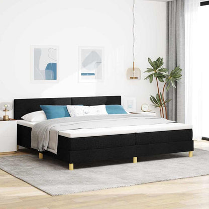 Letto a molle con cuscino Nero 200 x 200 cm Tessuto | homemem39