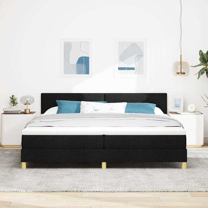Letto a molle con cuscino Nero 200 x 200 cm Tessuto | homemem39