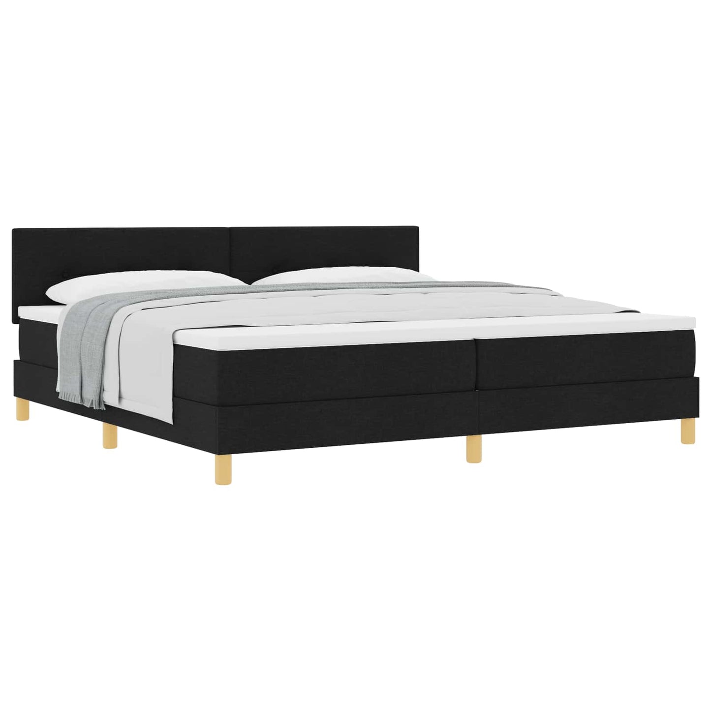 Letto a molle con cuscino Nero 200 x 200 cm Tessuto | homemem39