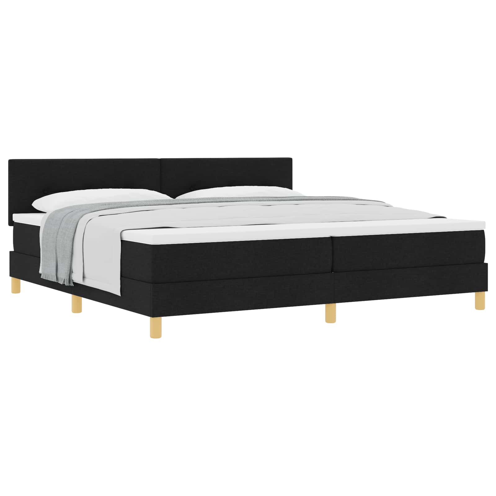Letto a molle con cuscino Nero 200 x 200 cm Tessuto | homemem39