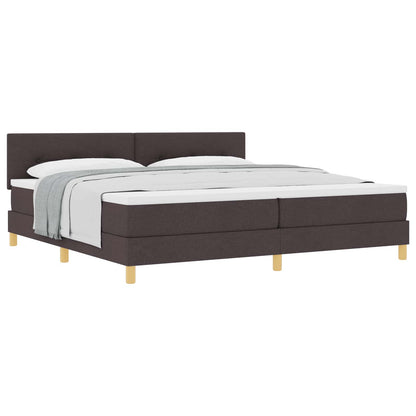Letto a molle con cuscino Marrone Scuro 200 x 200 cm Tessuto | homemem39