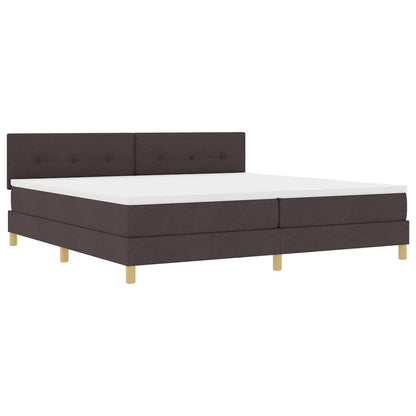 Letto a molle con cuscino Marrone Scuro 200 x 200 cm Tessuto | homemem39
