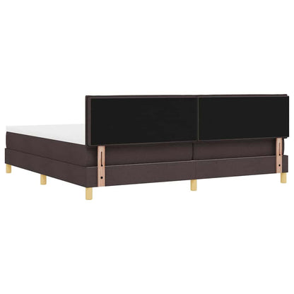 Letto a molle con cuscino Marrone Scuro 200 x 200 cm Tessuto | homemem39