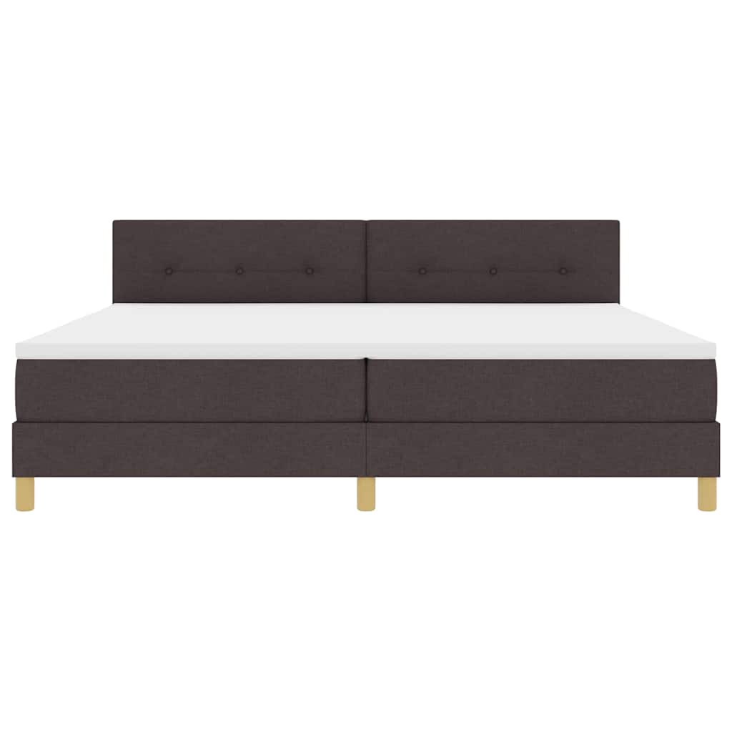 Letto a molle con cuscino Marrone Scuro 200 x 200 cm Tessuto | homemem39