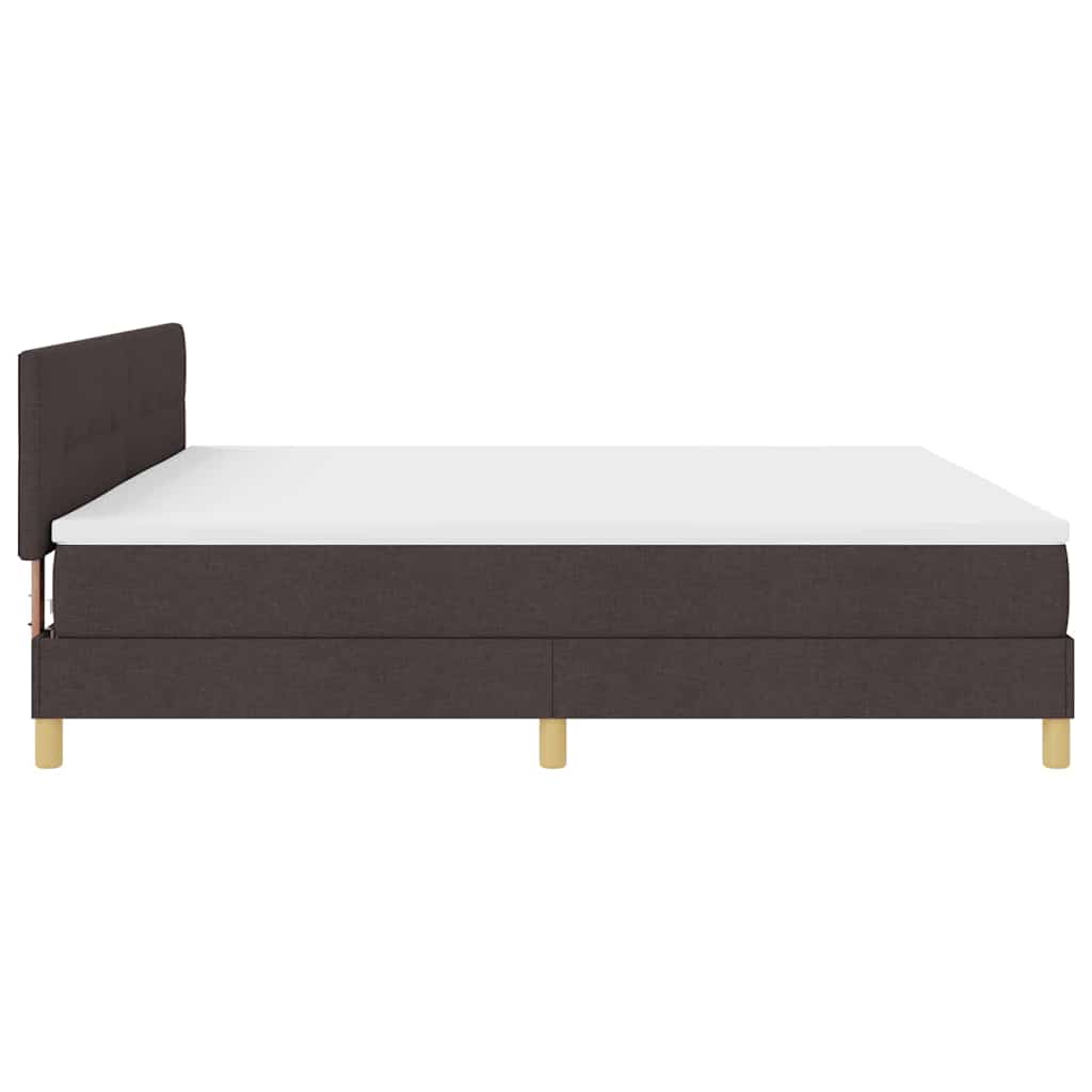 Letto a molle con cuscino Marrone Scuro 200 x 200 cm Tessuto | homemem39