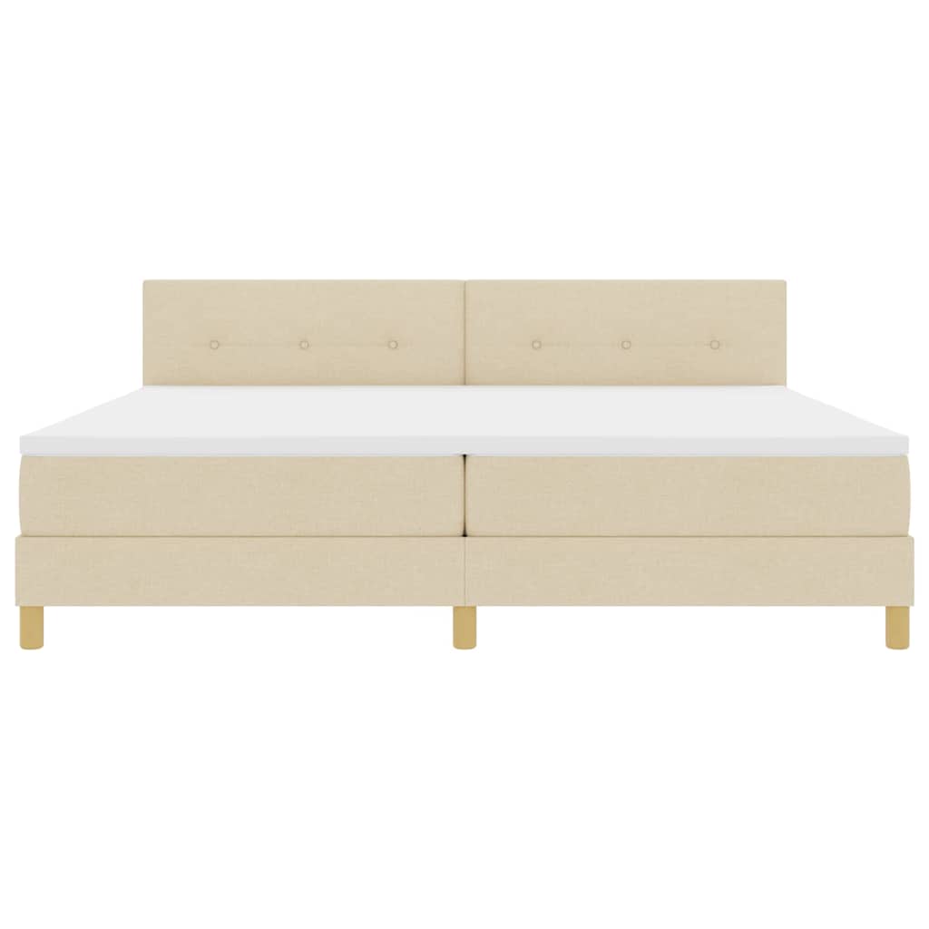 Letto a molle con cuscino Crema 200 x 200 cm Tessuto | homemem39
