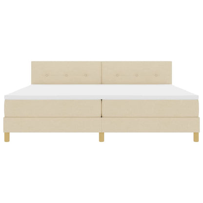 Letto a molle con cuscino Crema 200 x 200 cm Tessuto | homemem39