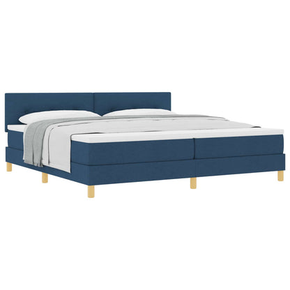 Letto a molle con cuscino con testiera Blu 200 x 200 cm Tessuto | homemem39