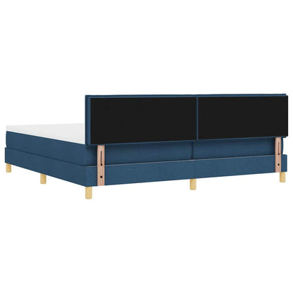 Letto a molle con cuscino con testiera Blu 200 x 200 cm Tessuto | homemem39