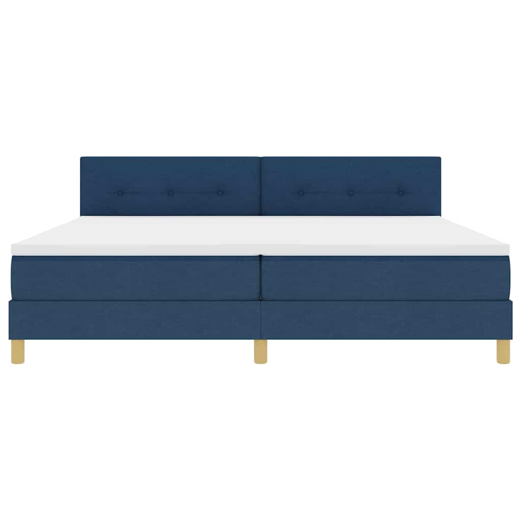 Letto a molle con cuscino con testiera Blu 200 x 200 cm Tessuto | homemem39