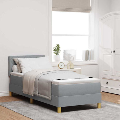 Letto a molle con cuscino Grigio chiaro 80 x 200 cm Tessuto | homemem39