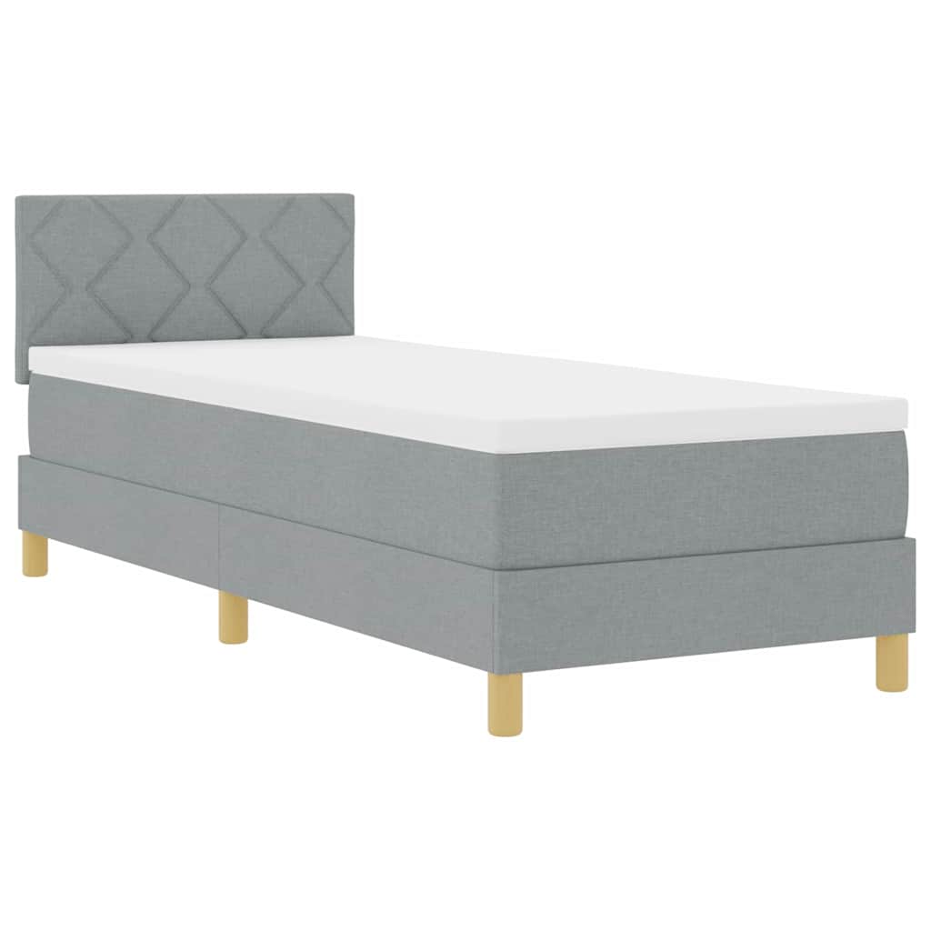 Letto a molle con cuscino Grigio chiaro 80 x 200 cm Tessuto | homemem39